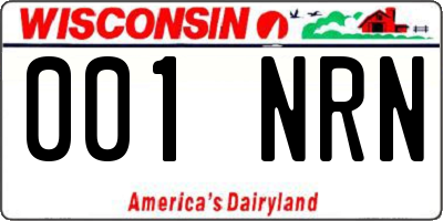 WI license plate 001NRN