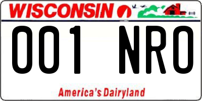 WI license plate 001NRO