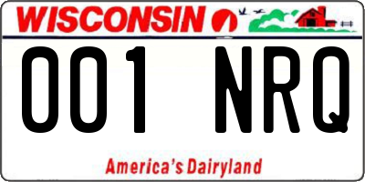 WI license plate 001NRQ