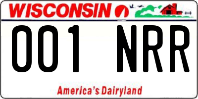 WI license plate 001NRR