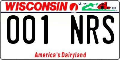 WI license plate 001NRS