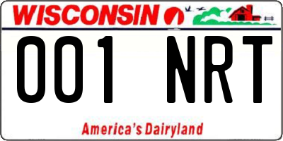 WI license plate 001NRT