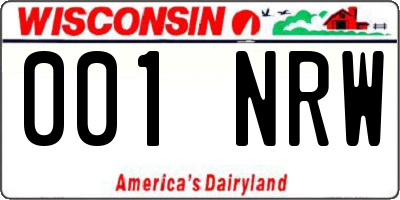 WI license plate 001NRW