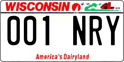 WI license plate 001NRY