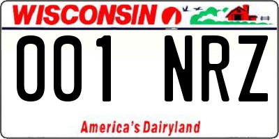 WI license plate 001NRZ