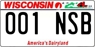 WI license plate 001NSB