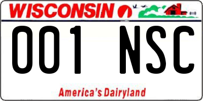WI license plate 001NSC