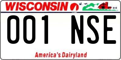 WI license plate 001NSE