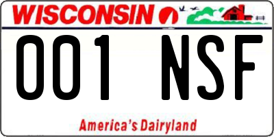 WI license plate 001NSF