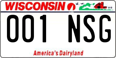 WI license plate 001NSG