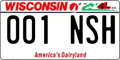 WI license plate 001NSH