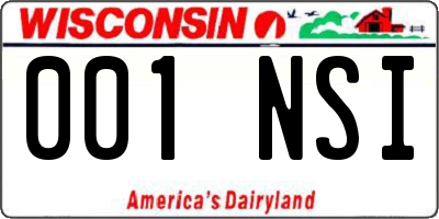 WI license plate 001NSI