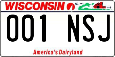 WI license plate 001NSJ