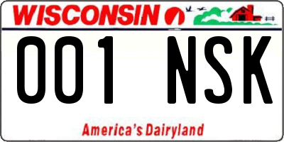 WI license plate 001NSK