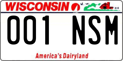 WI license plate 001NSM