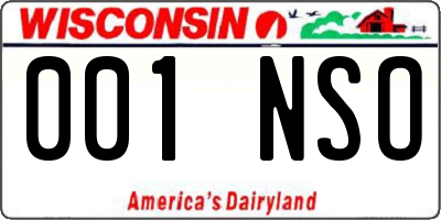 WI license plate 001NSO