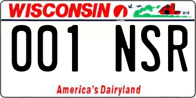 WI license plate 001NSR