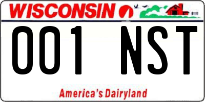 WI license plate 001NST