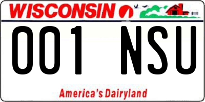 WI license plate 001NSU