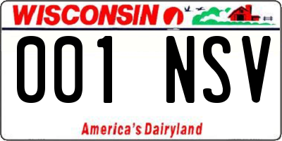 WI license plate 001NSV