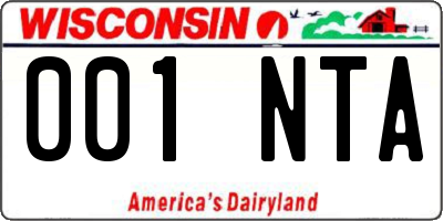 WI license plate 001NTA