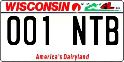WI license plate 001NTB