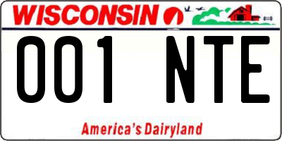 WI license plate 001NTE