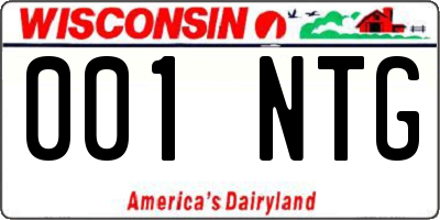 WI license plate 001NTG