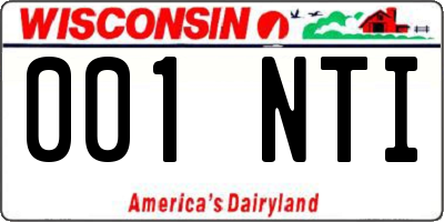 WI license plate 001NTI