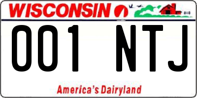 WI license plate 001NTJ