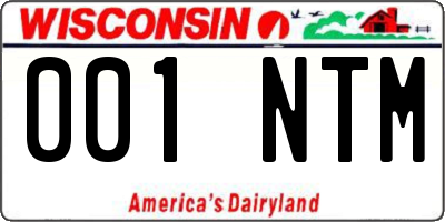 WI license plate 001NTM