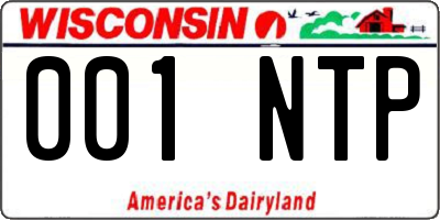 WI license plate 001NTP