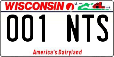 WI license plate 001NTS
