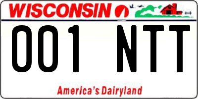 WI license plate 001NTT
