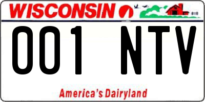 WI license plate 001NTV
