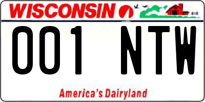 WI license plate 001NTW