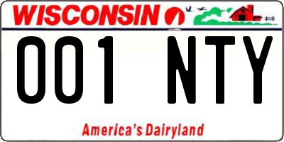 WI license plate 001NTY