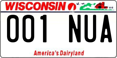 WI license plate 001NUA