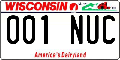 WI license plate 001NUC
