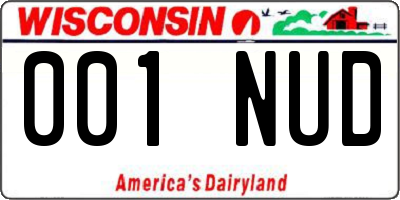 WI license plate 001NUD