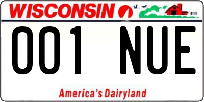 WI license plate 001NUE