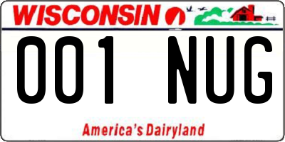 WI license plate 001NUG