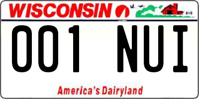 WI license plate 001NUI