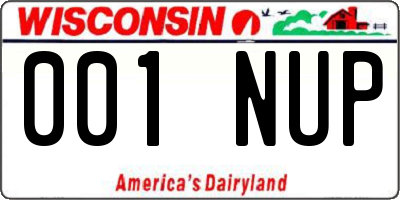 WI license plate 001NUP