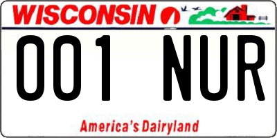 WI license plate 001NUR