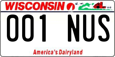 WI license plate 001NUS