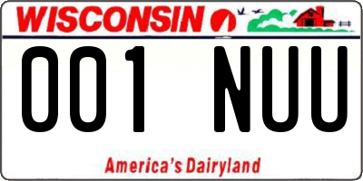 WI license plate 001NUU