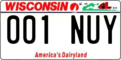 WI license plate 001NUY