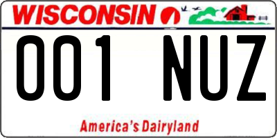 WI license plate 001NUZ