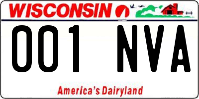 WI license plate 001NVA